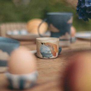 tasse expresso oiseau en grès