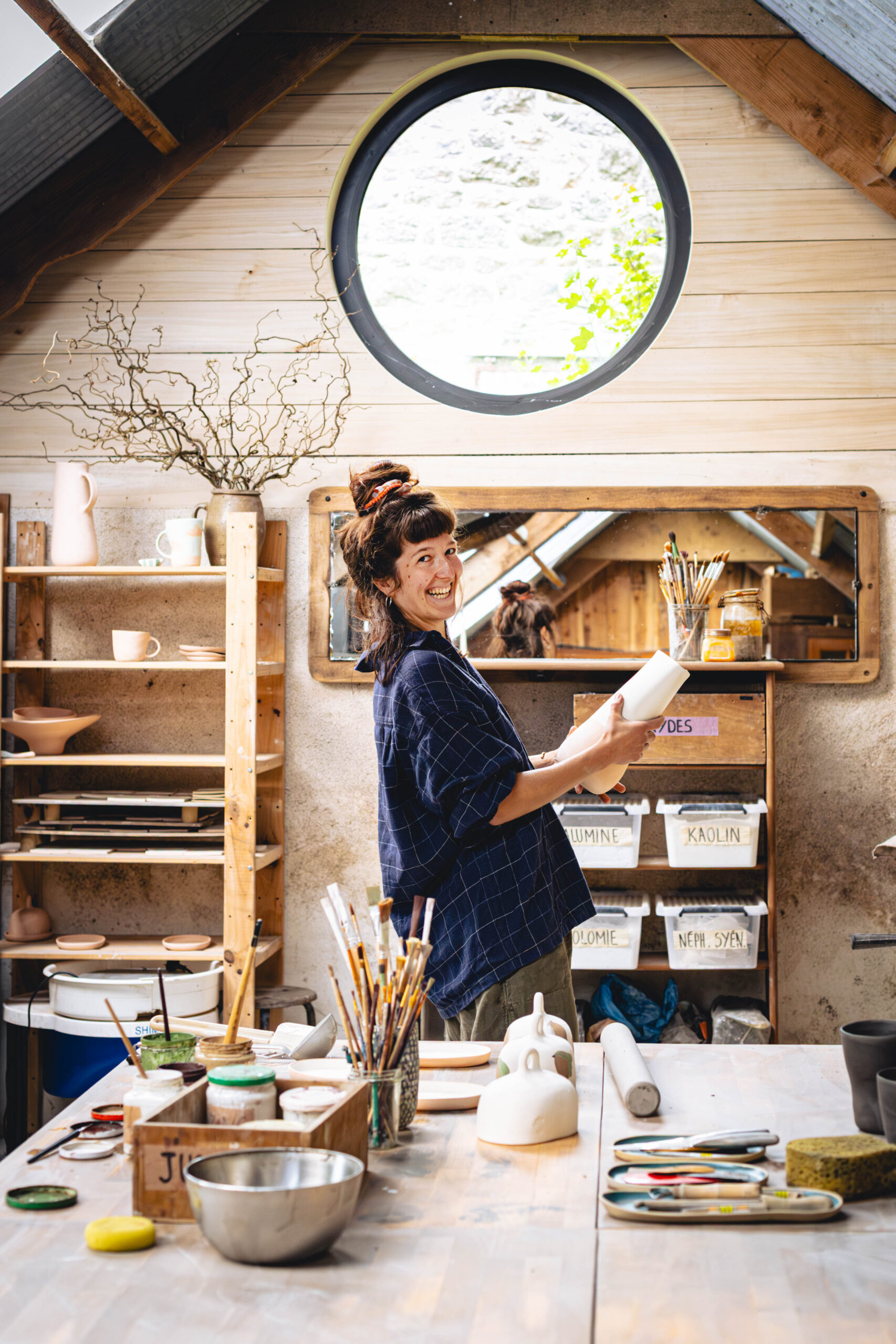 Solée Gillet dans son atelier